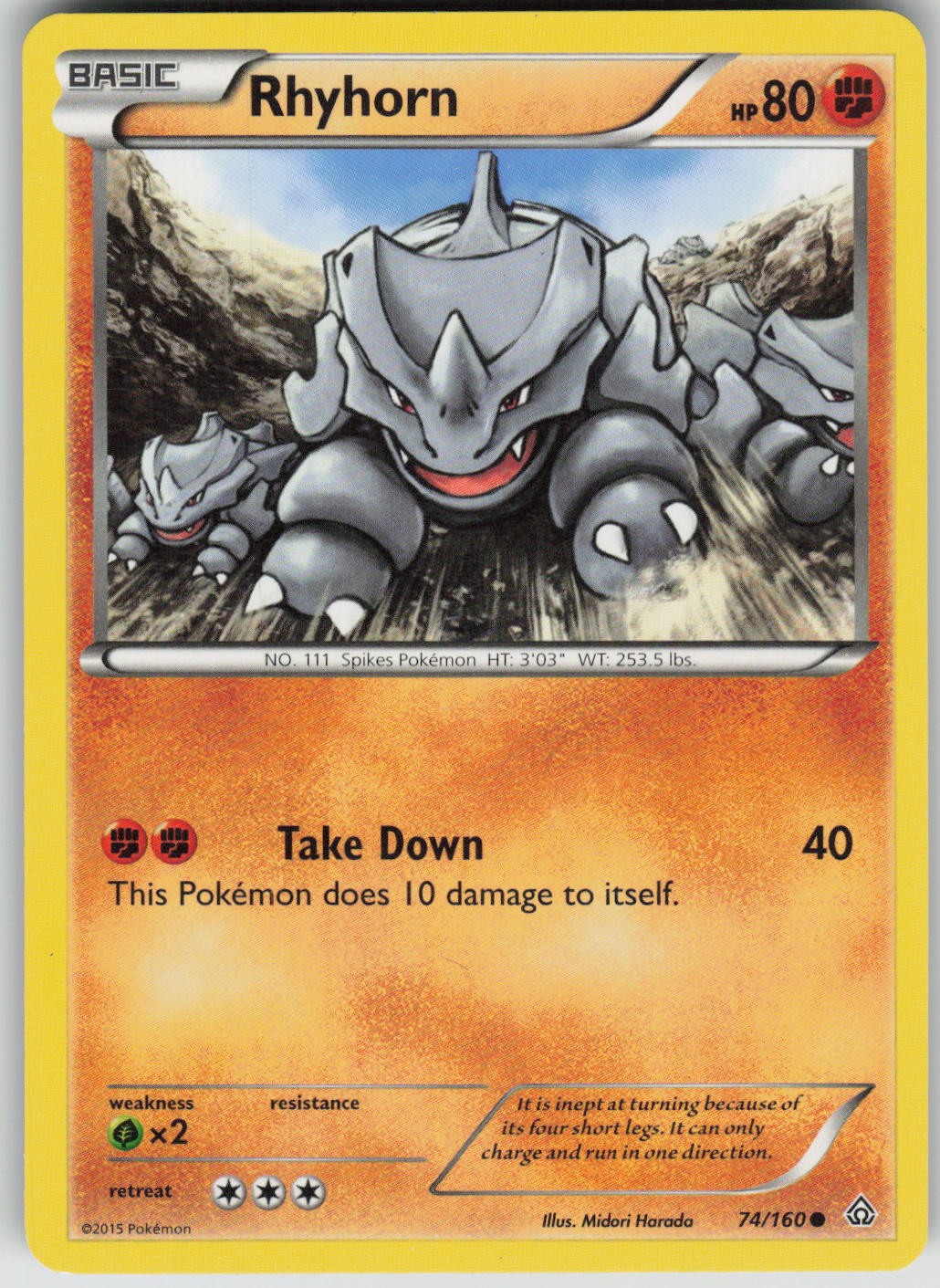 Rhyhorn Common Primal Clash LP 74/160