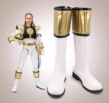 MMPR White Ranger Shoes Cosplay Boots