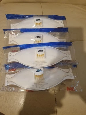 4× 3M Aura 9332+ FFP3 Valved Respirator Face Mask - Image 1 of 3