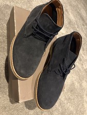 H By Hudson Ankle Boots Chukka Lace Up Casual Suede Navy EU 43 UK 9