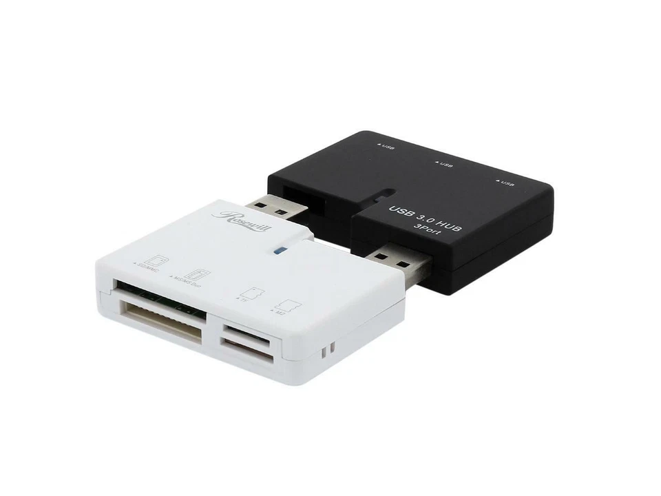 SD Card Reader 7-in-1, 3-Port USB 3.0 Hub with 4 Memory Card Reader Windows/Mac - Image 2 of 4