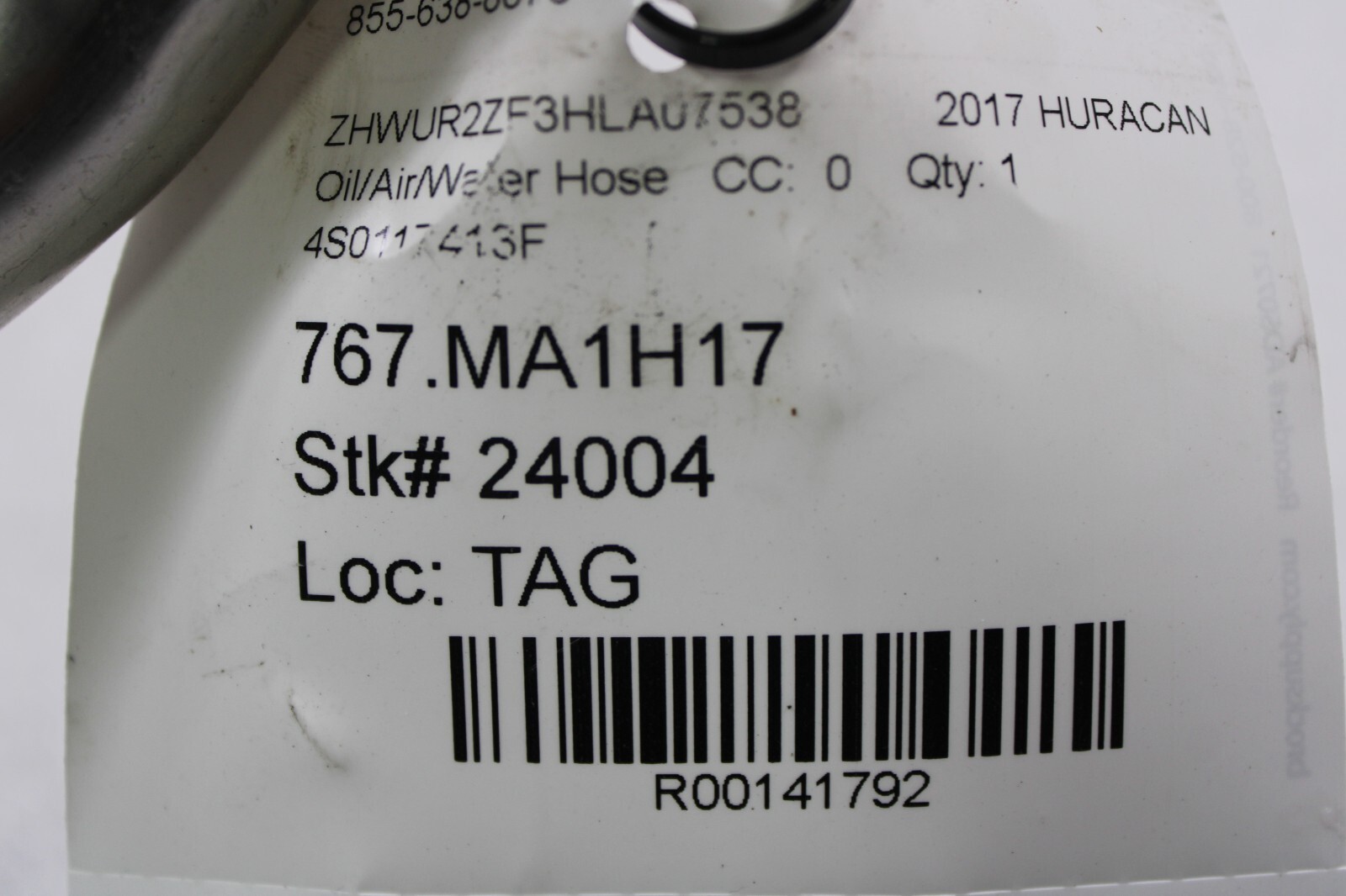 Lamborghini Huracan, LP610, 580, Oil Line, Used, P/N 4S0117413F
