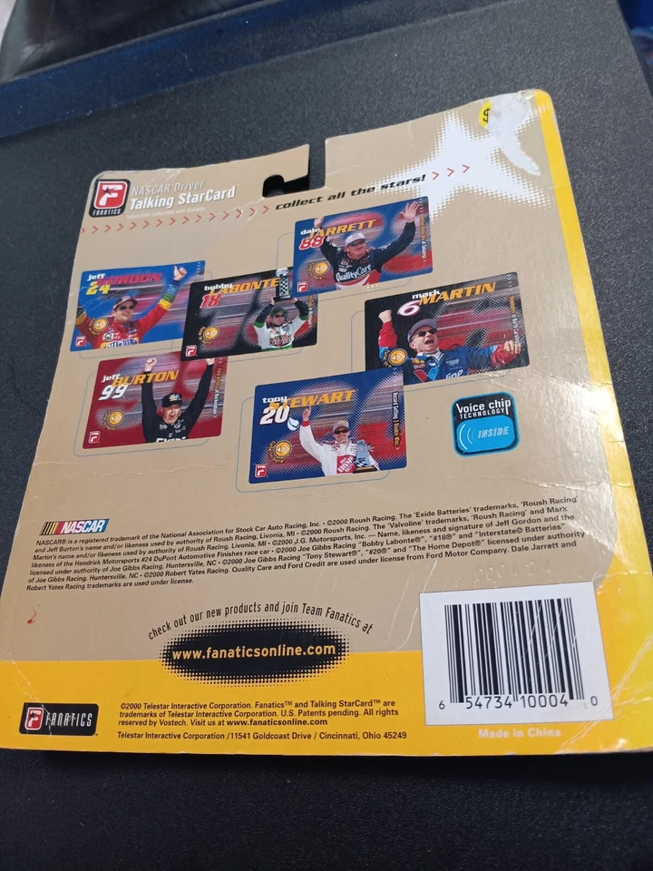 Tony Stewart 2000 Nascar Driver #20 Talking Stat Card Unopened ** NOT WORKING - Image 2 of 2