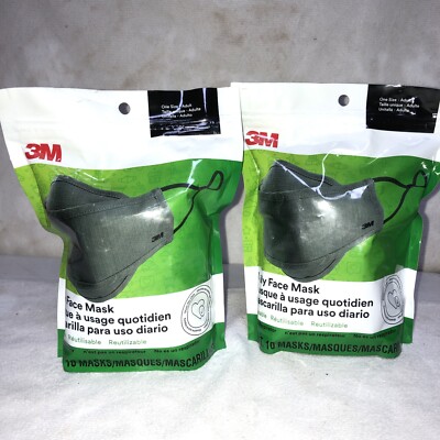 3M Reusable Daily Face Mask - Qty. 2/10 Packs RFM100-10 BRAND NEW! #16