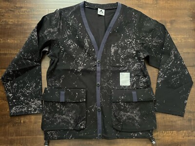 NWOT WASTED COLLECTIVE Unisex Cardigan Jacket Cargo Style Splatter Long Sleeve S