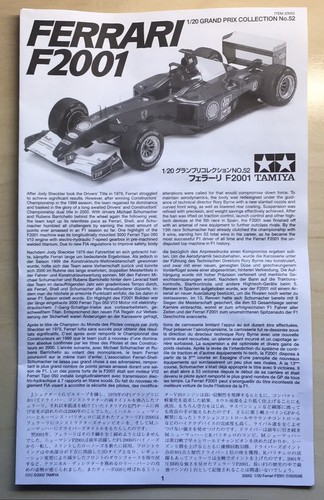 Tamiya Ferrari F2001 1/20 Scale Grand Pric Collection No.52 - Picture 8 of 16