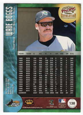 1998 Pacific Revolution Wade Boggs #138 | eBay