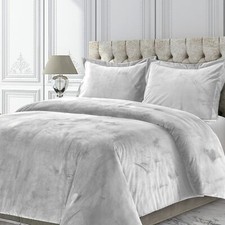 Tribeca Living VENICEDUVET Venice Velvet Oversized Solid Duvet Set, Twin, Sil...