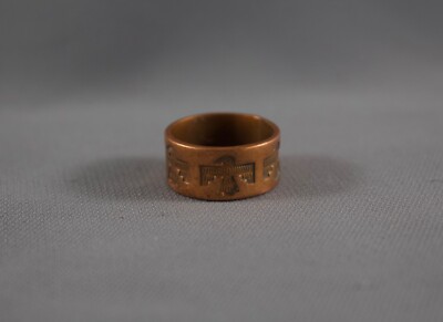 Old Pawn Copper Navajo Ring  Size 4 3/4  Eagle Fred Harvey