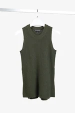 Holt Renfrew Green Cashmere Side-Zipper Sweater Vest, Size XS