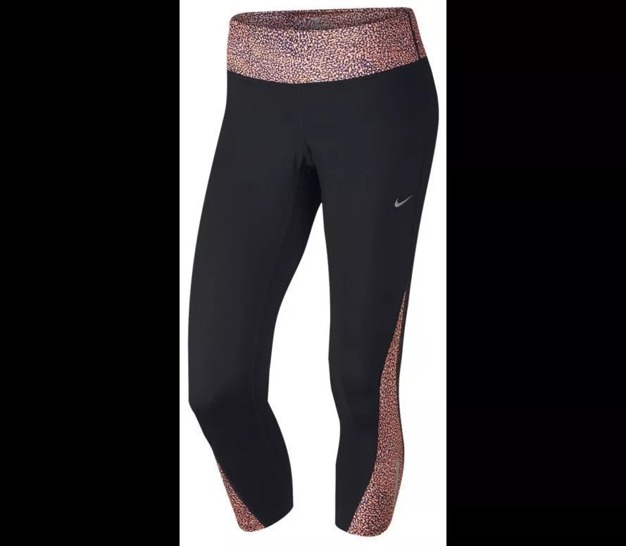 NWT Nike Women s Dri Fit Racer 2.0 Running Capri Blk Hyper Org 60 723925 011 XS