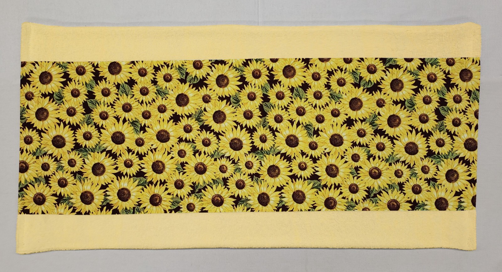 Sunflowers on Yellow Terrycloth Bathmat
