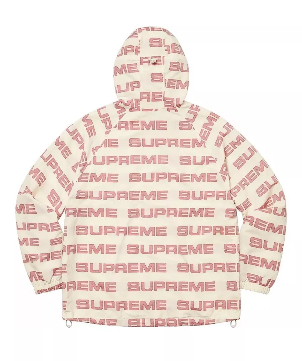 Supreme 21FW Logo Ripstop Hooded Track Jacket Natural M in Hand 100% Auth