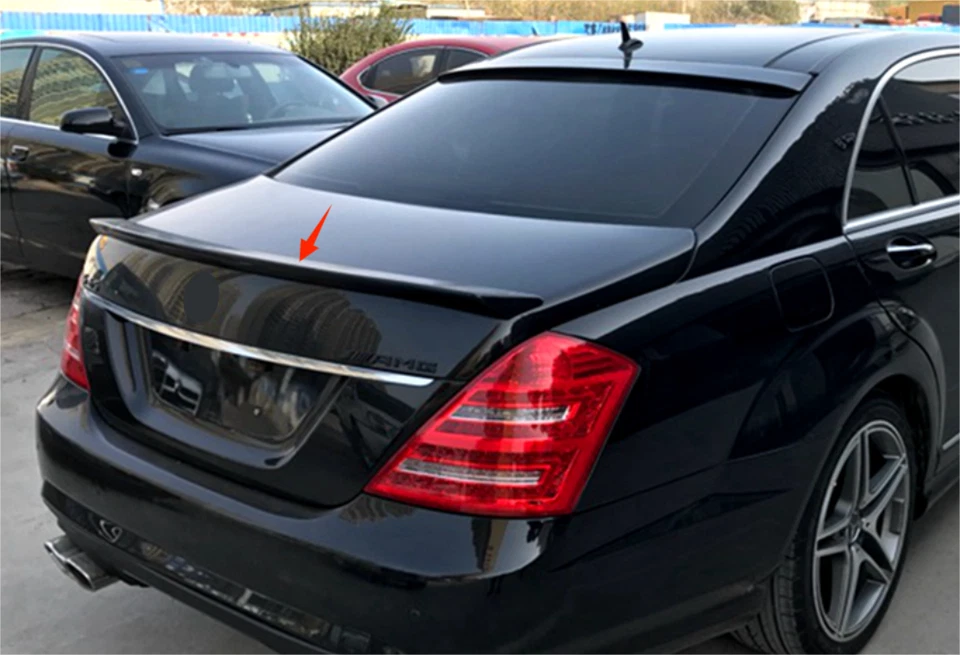 Spoiler traseiro ABS preto porta-malas ajuste asa 2007-2013 Mercedes Benz Classe S W221 - Imagem 4 de 4
