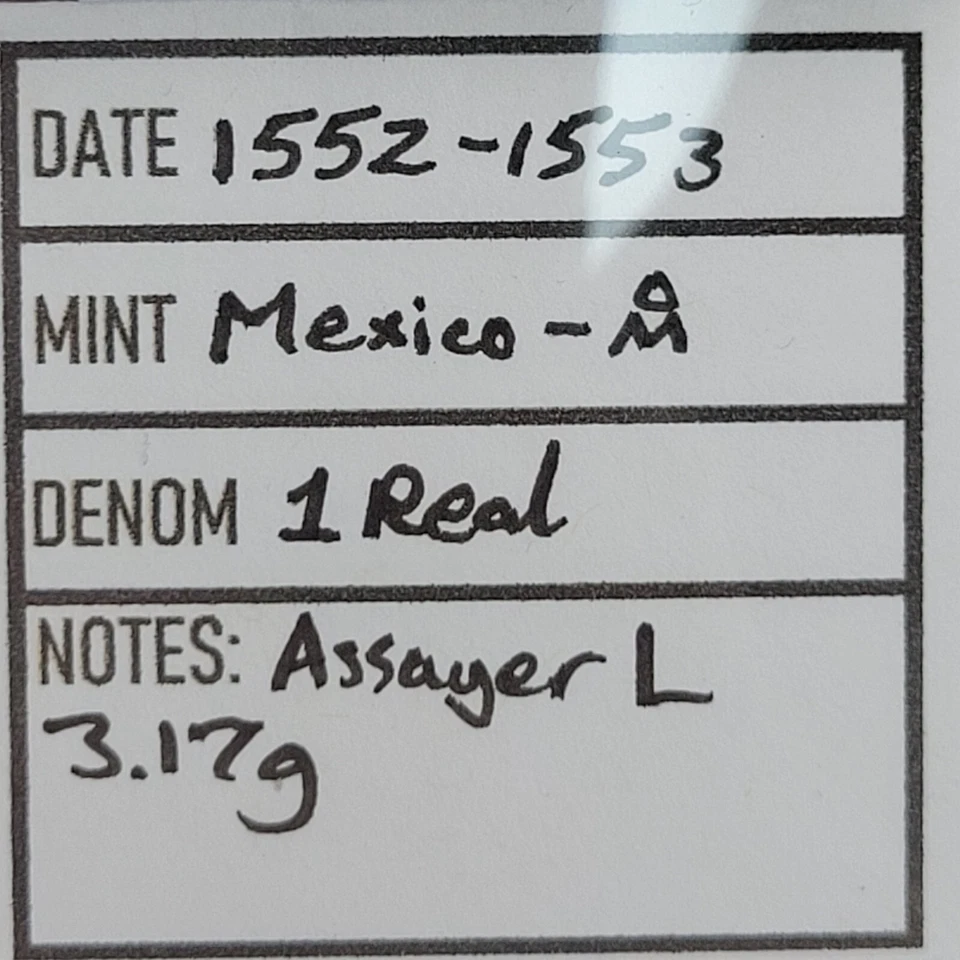 1552-1553 Mexico Silver Cob 1 Real Carlos & Joanna Spanish Colonial *J206 - Image 4 of 4