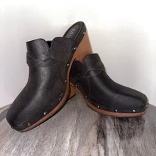 Mia Women's Size 8.5 Black Faux Leather Clog Mule Slides