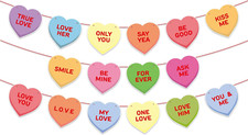 Conversation Heart Banner Colorful Heart Garland Hanging String Heart Love Banne