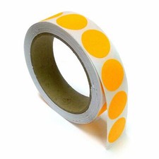 Color Coding Stickers, 500 Labels per Roll, Orange Fluorescent, 1" Round