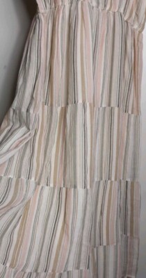 LC Lauren Conrad Maxi Dress 2X Halter Beige Striped Sleeveless 100% Cotton  | eBay