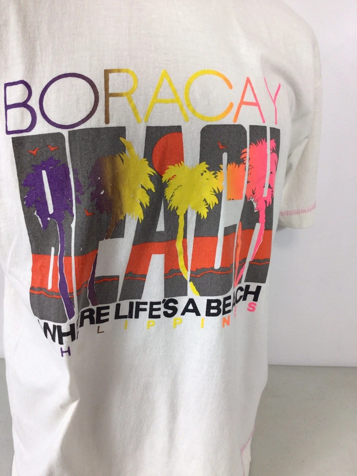 Винтажная мужская футболка CERRUTI Boracay Beach средний размер - Изображение 2 из 4