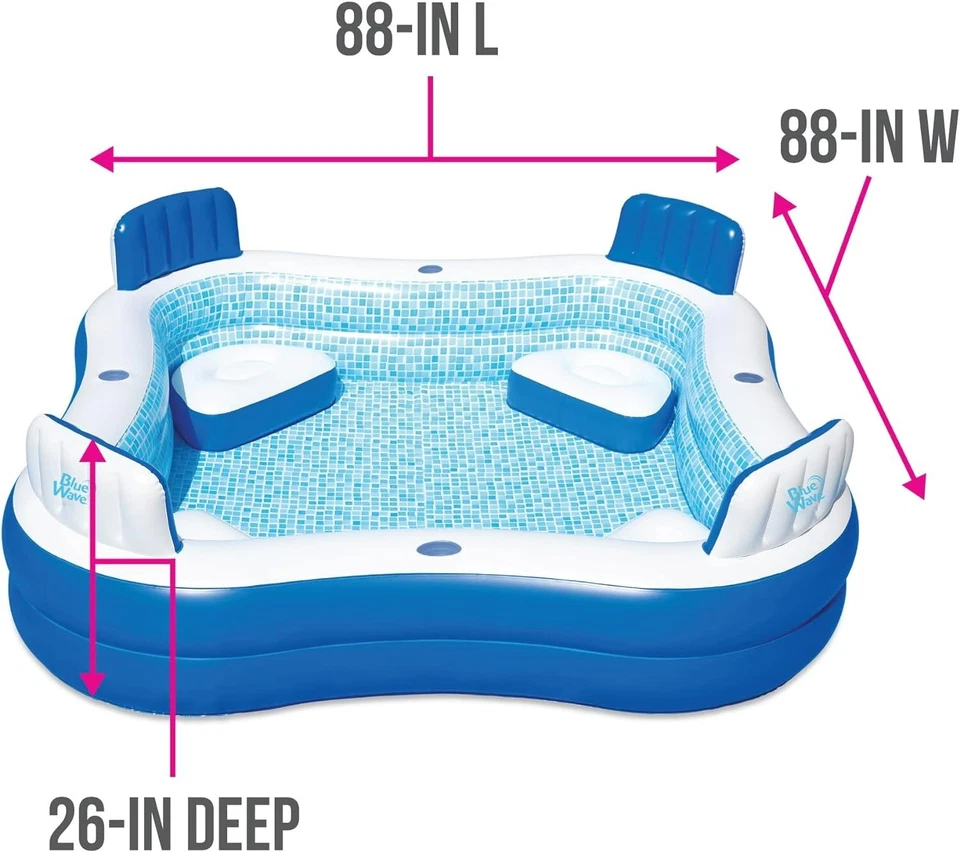 Blue Wave NT6126 88" x 26" Deep Premier Family Inflatable Pool w/ Cover - Image 4 of 4