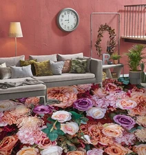 3D Color Flowers K1309 Floor WallPaper Murals Wallpaper Mural Print Panda 2023