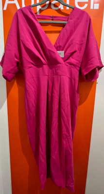  Coast Kimono Sleeve V Neck Dress, Pink, NEW, Size 12, RRP £159, B89