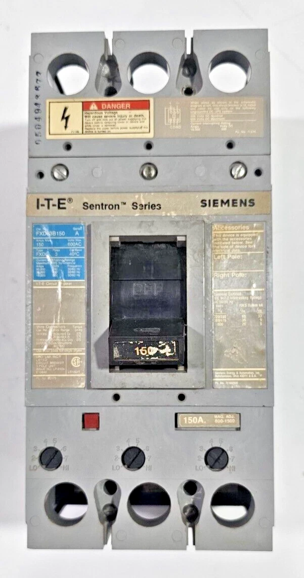 SIEMENS FXD63B150 Used Working Power Distribution Circuit Breaker