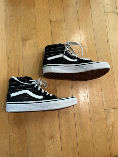 Vans Off the Wall Unisex Kid’s Black High Tops Size 2.5 - NWOB - Picture 5 of 11