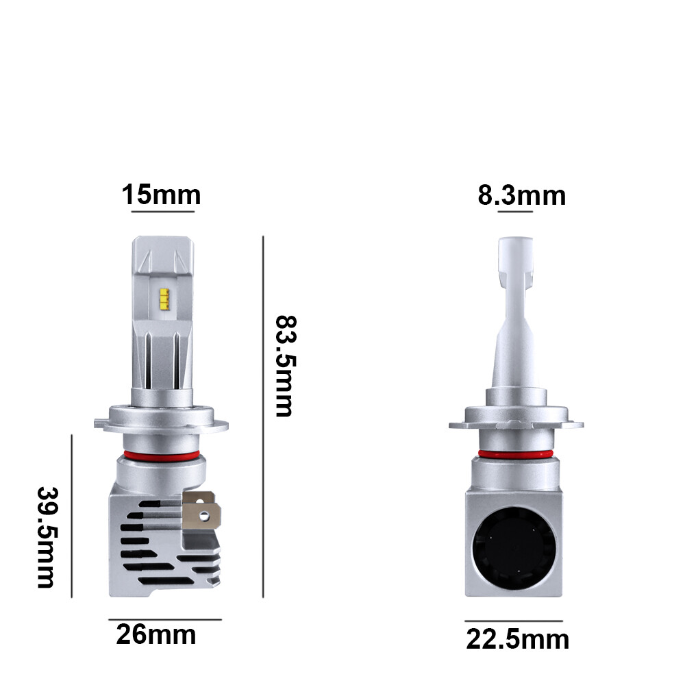 Ampoule H7 LED 50W haute puissance 5000lm ventilée pour un faisceau ultra blanc