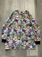 vintage 1990s beanie babies long sleeve button up shirt/smock Size S/M USA MADE