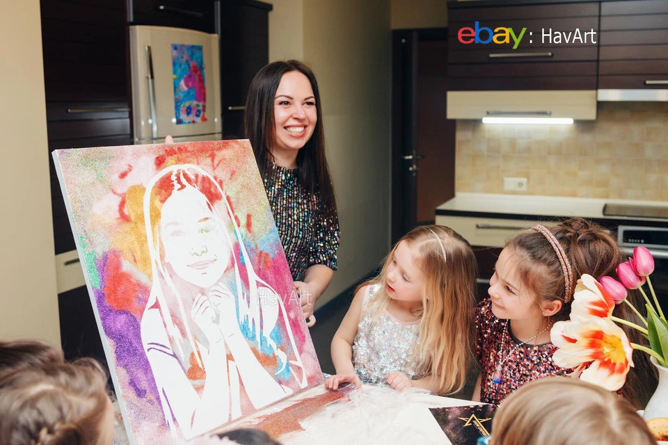 Birthday Gift portrait on Birthday party Anniversary Gift Wedding gift - Image 3 of 4