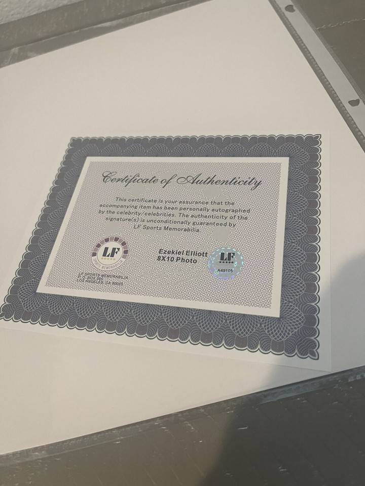 EZEKIEL ELLIOTT Auto Hand signed DALLAS COWBOYS 8"x10" photo w/COA eBay