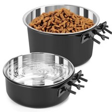 Crate Dog Bowls Removable Stainless Steel Dog Bowls for Food and Water Pet Ke...