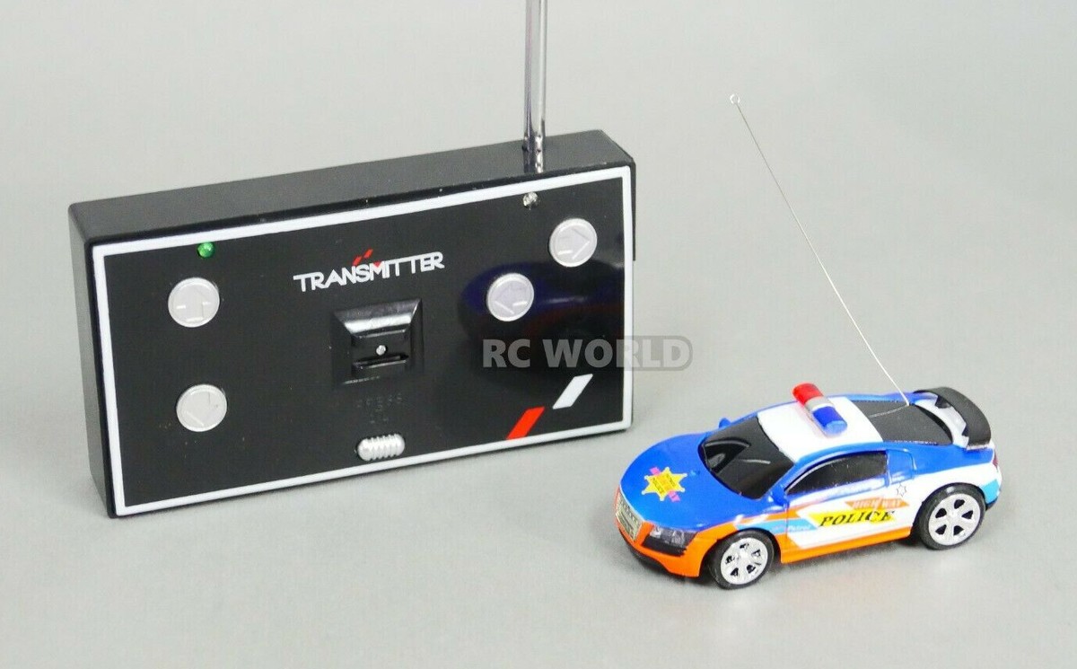 RC Micro POLICE CAR Audi A8 W/ Lights Blue 40MHz