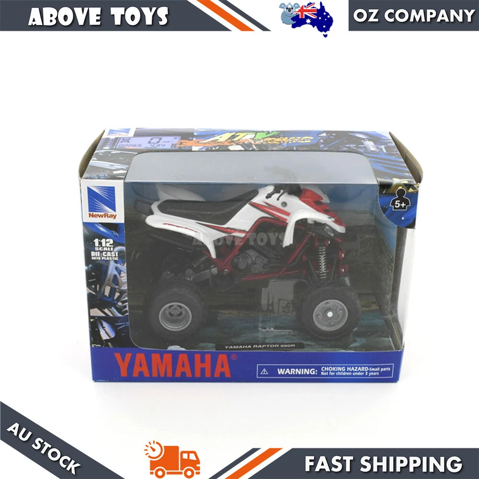 NewRay Licensed Diecast Yamaha Raptor 660R White ATV Model 1:12 Scale Hobby Gift - Image 2 of 4