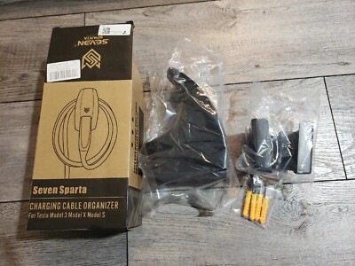 SEVEN SPARTA Charging Cable Holder Organizer w/ Bracket for Tesla Model 3/Y/X/S