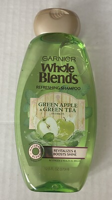 Garnier Whole Blends Refreshing Shampoo Green Apple & Green Tea Extracts, 12.5oz