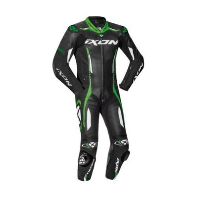 Ixon Vortice 2 Nero/Kawasaki Verde Pelle Questo Moto Tuta da Gara Airbag  Pronto | eBay