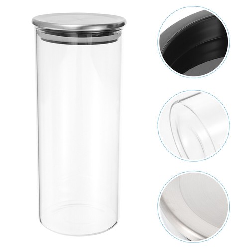 JCASE Stash Jar Mit Silikon-Hülle – 280ml Luftdichtes Glas, Schwarz, Ideal Zur Aufbewahrung Von Kräutern & Mehr