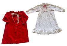 Red Robe White Gown Rosebuds 2T Girl Brushed Nylon Vintage