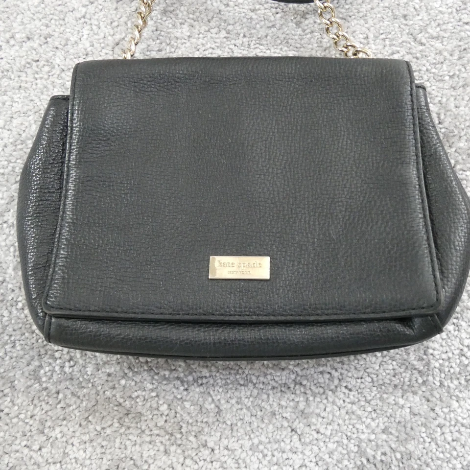 Bolso Bandolera Kate Spade Mujer Cuero Negro Cadena Correa Solapa Cartera Bolso de Mano Foto 3 de 4