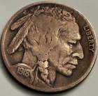 1918-D Buffalo Nickel Denver Mint Indian Head Coin  Full Horn BN2060