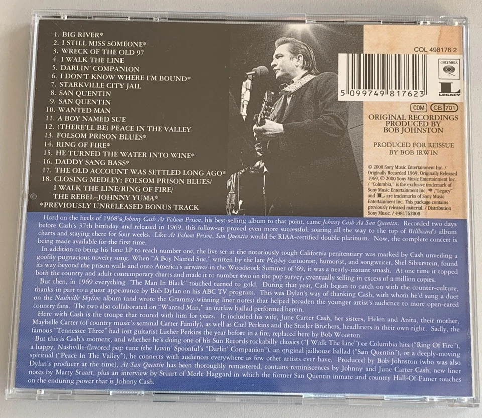 CD Johnny Cash: At San Quentin Live 1969 Konzert 9 Bonus Tracks Remastered - Bild 2 von 4