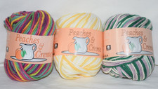 Lot 3 Skeins Peaches  Creme 4 Ply 100 Cotton Yarn Fiesta Daisy Country Garden