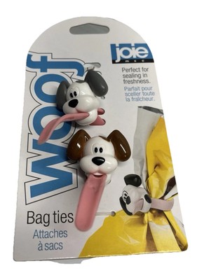 Joie Woof  Dog Face Silicone Bag Ties.  Package of 2 #12605