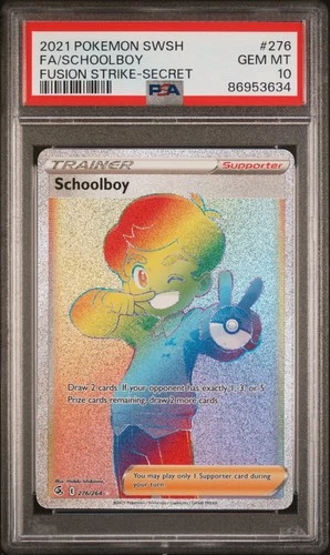 PSA 10 - SWSH Fusion Strike - Schoolboy - 276/264 - Hyper Secret Rare