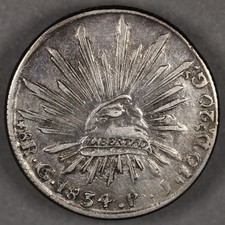 1834 Go PJ Mexico Silver 8 Reales