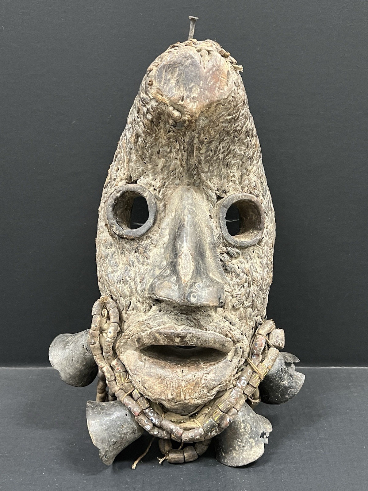 Vintage Dan Mask with Open Mouth - Ceremonial African Tribal Art - 16” x 11”