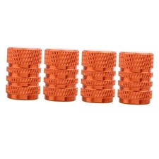 Round Style Aluminum Tire Valve Stem Caps for Auto Car Motorcycles Orange